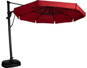 Treasure Garden Starlux Plus 11ft Red Octagonal Aluminum Cantilever Patio Umbrella