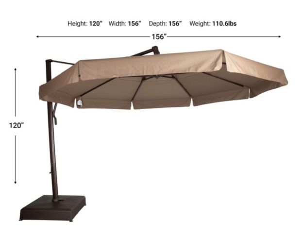 Treasure Garden 13' Octagonal Cantilever Umbrella with Base large image number 4