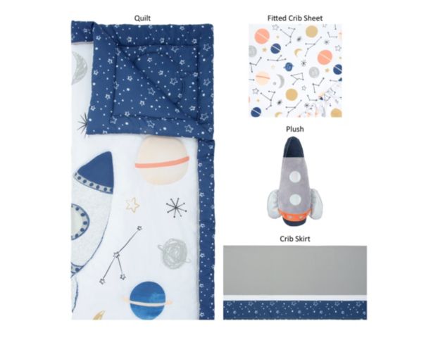 Trend Lab Cosmic Rocket 4-Piece Crib Set large image number 2