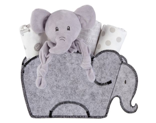 Trend Lab Welcome Baby Elephant Shaped 5-Piece Gift Set large image number 1