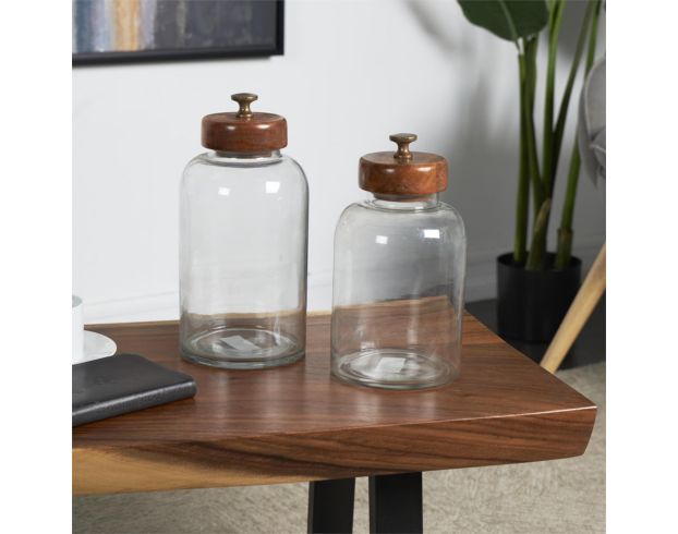 Uma Clear Canisters with Brown Lids (Set of 2) large image number 2