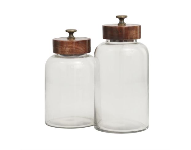 Uma Clear Canisters with Brown Lids (Set of 2) large image number 3