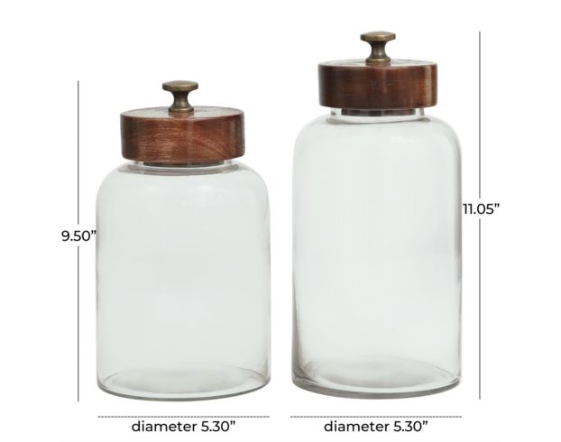 Uma Clear Canisters with Brown Lids (Set of 2) large image number 5