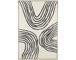 Uma Enterprises, Inc 49 X 33 Black Wavy Lines with Frame Wall Art