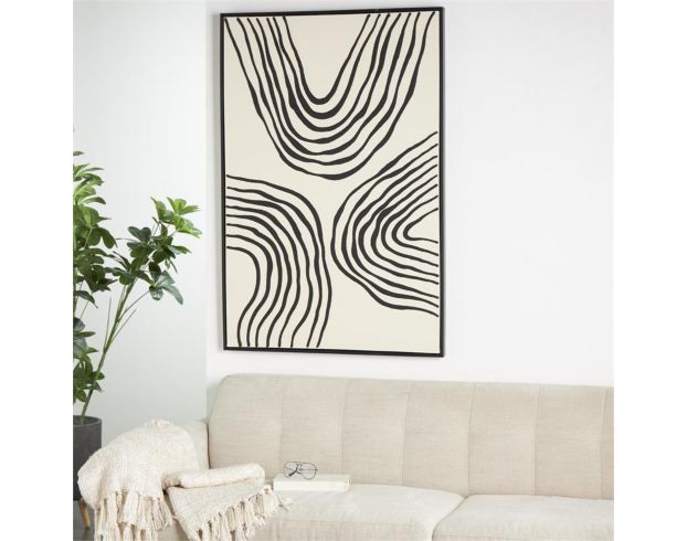 Uma Enterprises, Inc 49 X 33 Black Wavy Lines with Frame Wall Art large image number 4