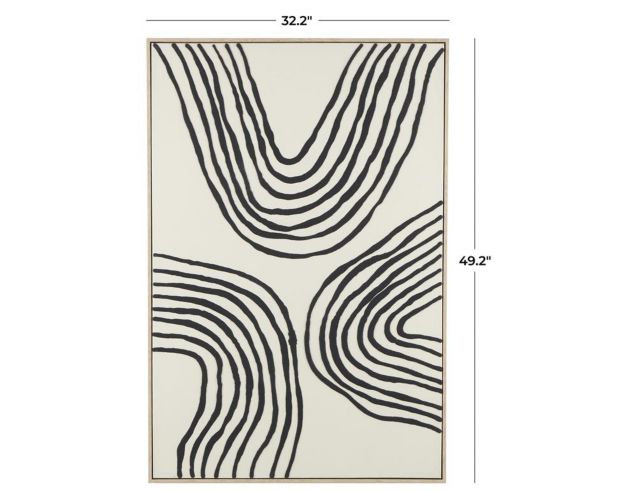 Uma Enterprises, Inc 49 X 33 Black Wavy Lines with Frame Wall Art large image number 5