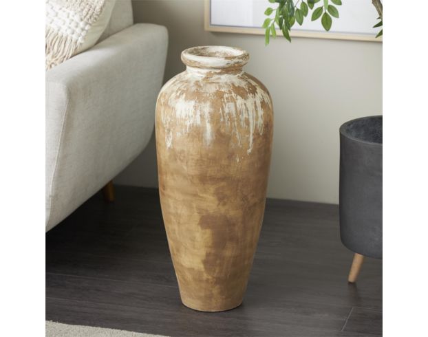 Uma Enterprises, Inc 26-Inch Brown Ceramic Antique Style Vase large image number 3