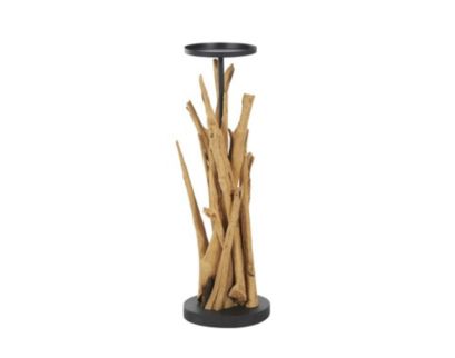 Uma Enterprises, Inc 31" Teakwood Tall Floor Candle Holder