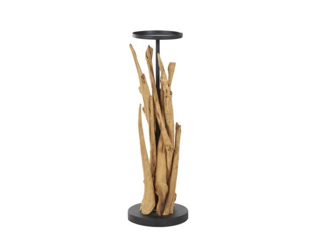 Uma Enterprises, Inc 31-Inch Teakwood Tree Branch Floor Candle Holder large image number 3