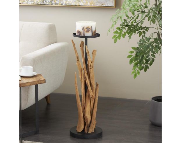 Uma Enterprises, Inc 31" Teakwood Tall Floor Candle Holder large image number 4