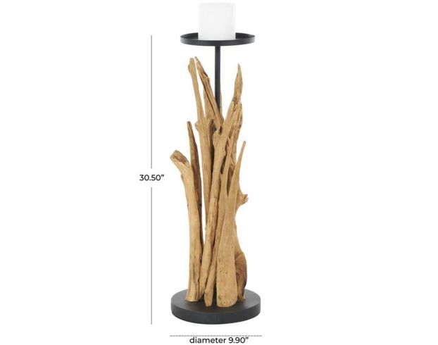 Uma Enterprises, Inc 31" Teakwood Tall Floor Candle Holder large image number 5