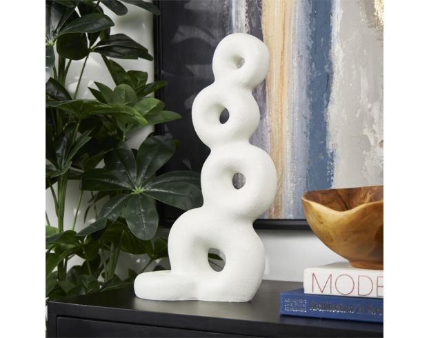 Uma 18" White Circle Ring Sculpture large image number 4