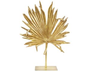 Uma 20 x 26 Gold Polystone Palm Leaf Sculpture