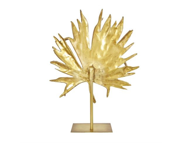 Uma 20 x 26 Gold Polystone Palm Leaf Sculpture large image number 2