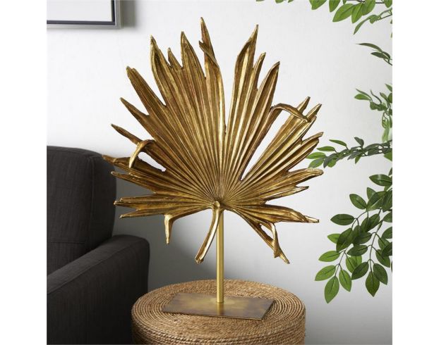 Uma 20 x 26 Gold Polystone Palm Leaf Sculpture large image number 4