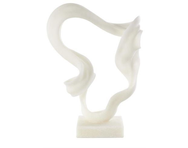 Uma 20 x 14 White Polystone Wave Sculpture large image number 1