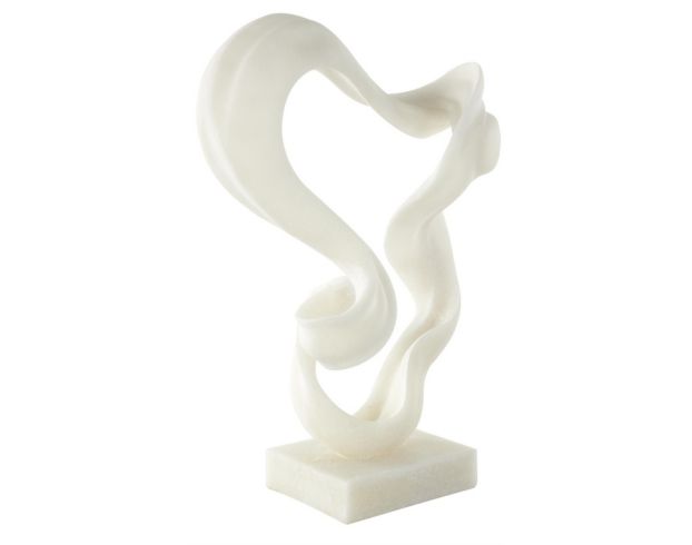 Uma 20 x 14 White Polystone Wave Sculpture large image number 2