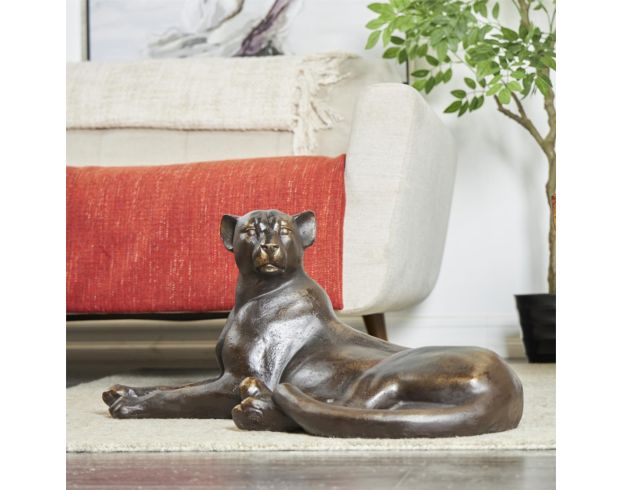 Uma 29 x 13 Black/Bronze Polystone Leopard Sculpture large image number 4