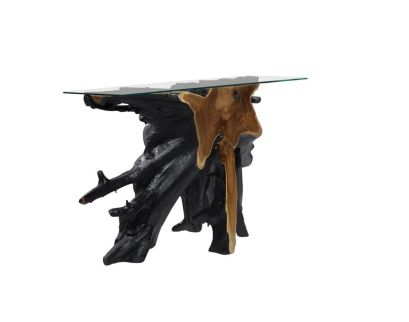 Uma Enterprises, Inc Woodland Black Teak Wood Console Table