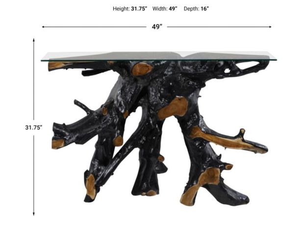 Uma Enterprises, Inc Woodland Black Teak Wood Console Table large image number 11