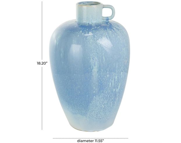 Uma 18-Inch Blue Ceramic Ombre Vase large image number 5