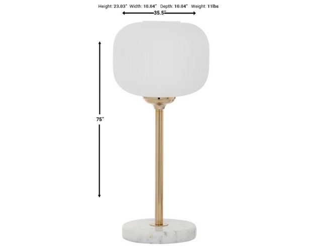 Uma White Metal Table Lamp large image number 4