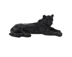 Uma Black Polystone Panther Sculpture