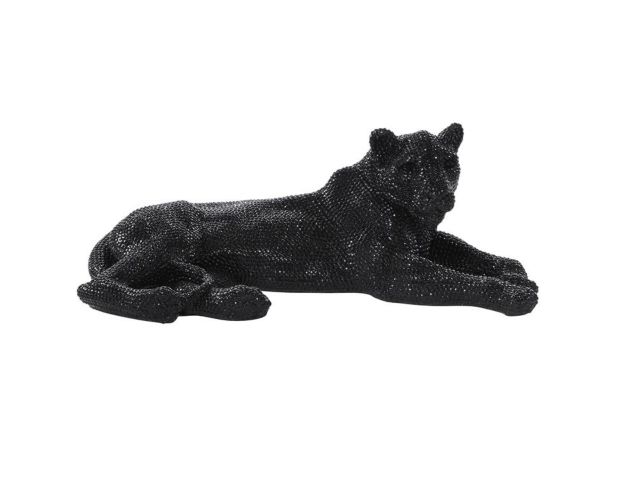 Uma Black Polystone Panther Sculpture large image number 1