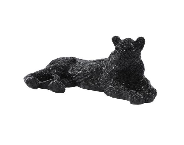 Uma Black Polystone Panther Sculpture large image number 3