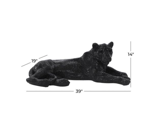 Uma Black Polystone Panther Sculpture large image number 5