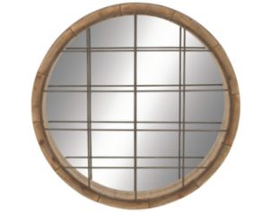 Uma Accents Industrial Wood Wall Mirror 48 X 48