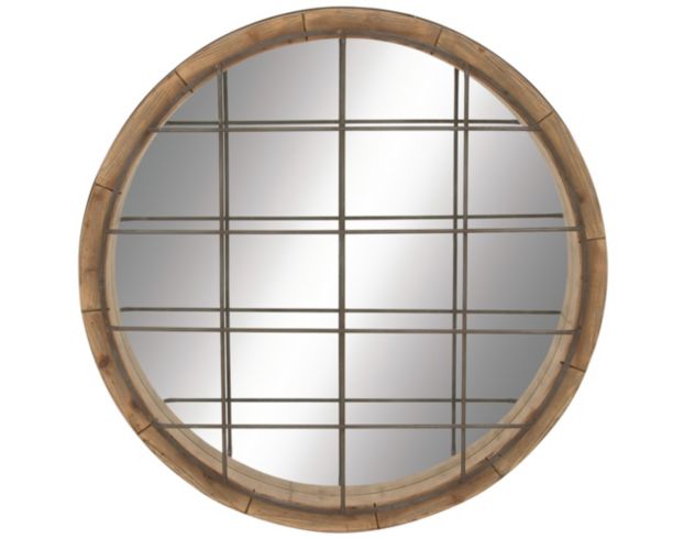 Uma Accents Industrial Wood Wall Mirror 48 X 48 large image number 1