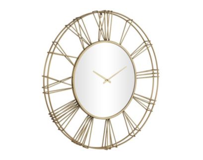 Uma 30 x 30 Gold Mirror Clock