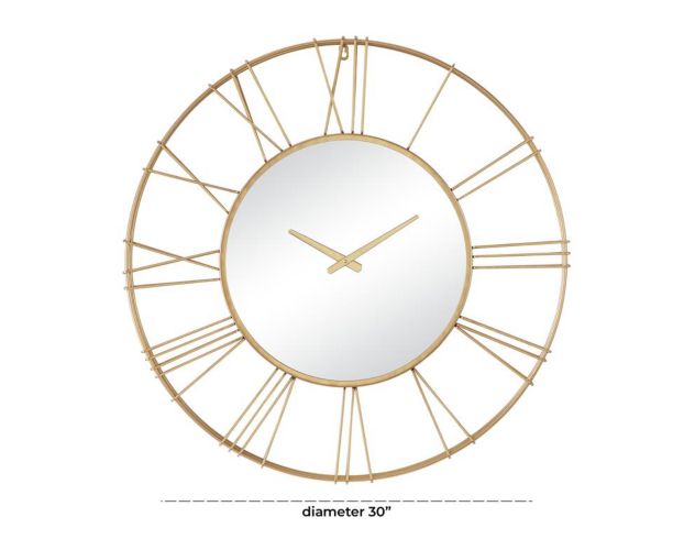 Uma 30 x 30 Gold Mirror Clock large image number 5