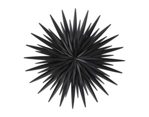 Uma 36 x 36 Black Metal Sunburst Wall Sculpture