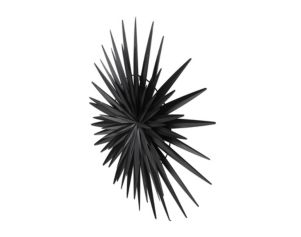 Uma 36 x 36 Black Metal Sunburst Wall Sculpture