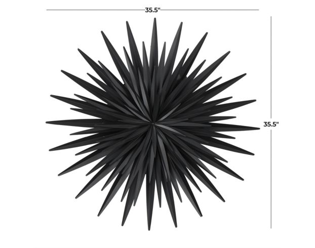 Uma 36 x 36 Black Metal Sunburst Wall Sculpture large image number 5