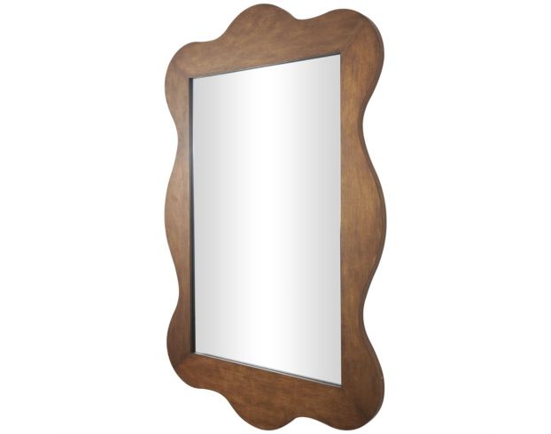 Uma 41 x 65 Brown Wavy Wall Mirror large image number 2