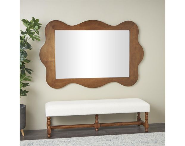 Uma 41 x 65 Brown Wavy Wall Mirror large image number 4