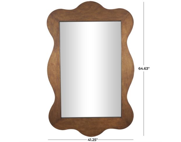 Uma 41 x 65 Brown Wavy Wall Mirror large image number 5