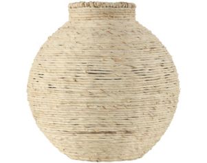 Uma 13” Beige Seagrass Wrapped Vase