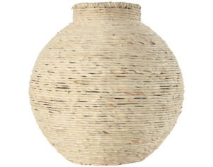 Uma 13” Beige Seagrass Wrapped Vase