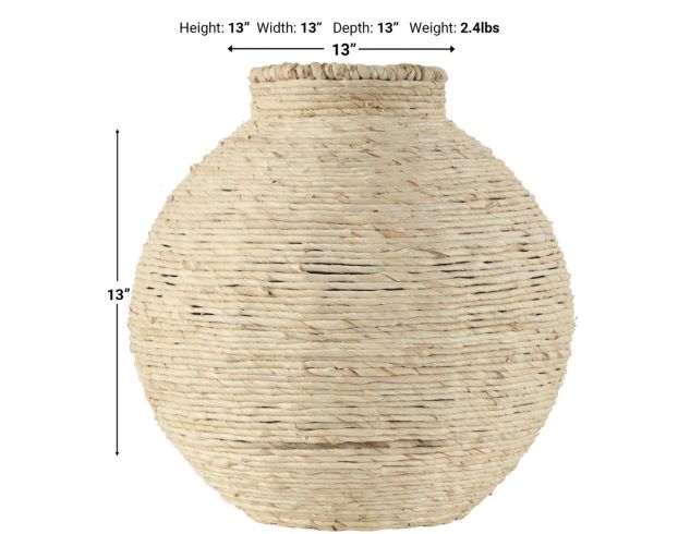 Uma 13” Beige Seagrass Wrapped Vase large image number 5