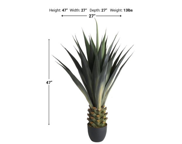 Uma 47” Green Faux Agave Tree with Black Pot large image number 5