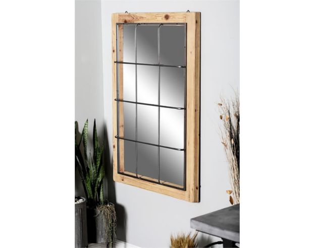 Uma Accents Industrial Wood Wall Mirror 36 X 52 large image number 2