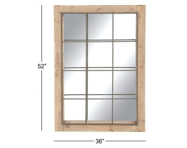 Uma Accents Industrial Wood Wall Mirror 36 X 52 large image number 3