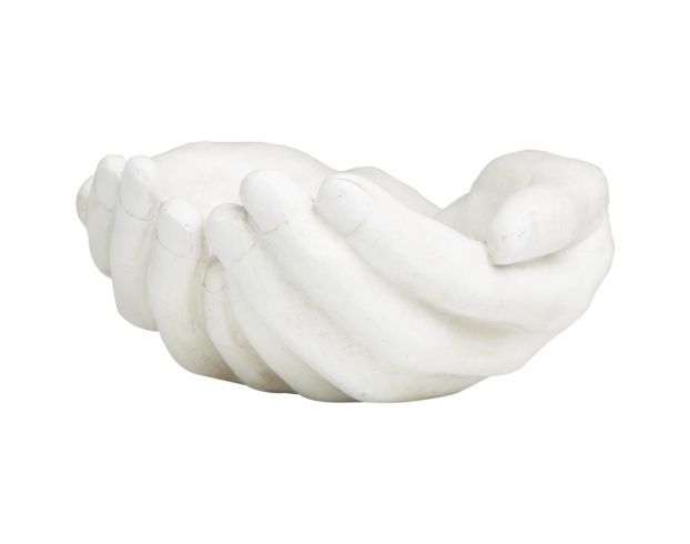 Uma White Polystone Open Hands Sculpture large image number 1