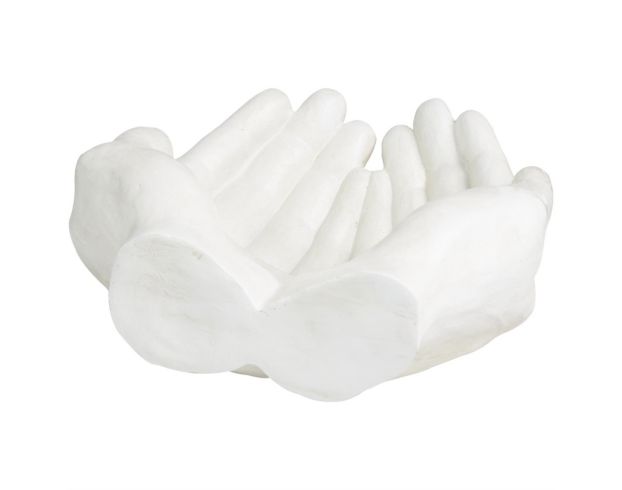 Uma White Polystone Open Hands Sculpture large image number 4