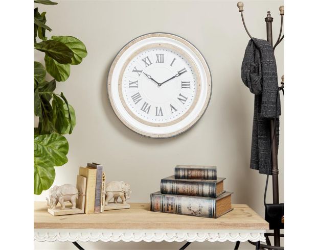Uma 24-inch White Metal Wall Clock large image number 4