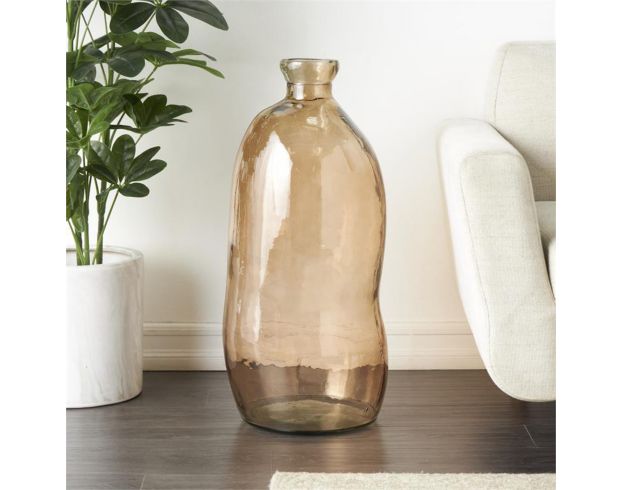 Uma 29-Inch Brown Spanish Glass Vase large image number 2